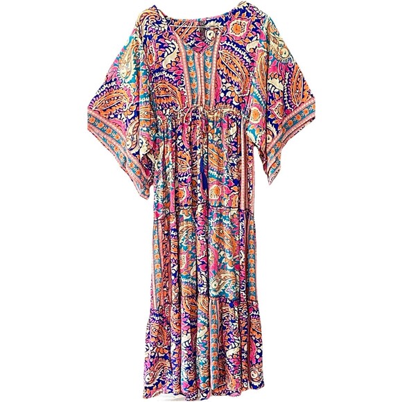 NWT Anthropologie Me 2 Magic Colorful Paisley Boho Maxi Dress M Festival Hippie - Picture 2 of 10